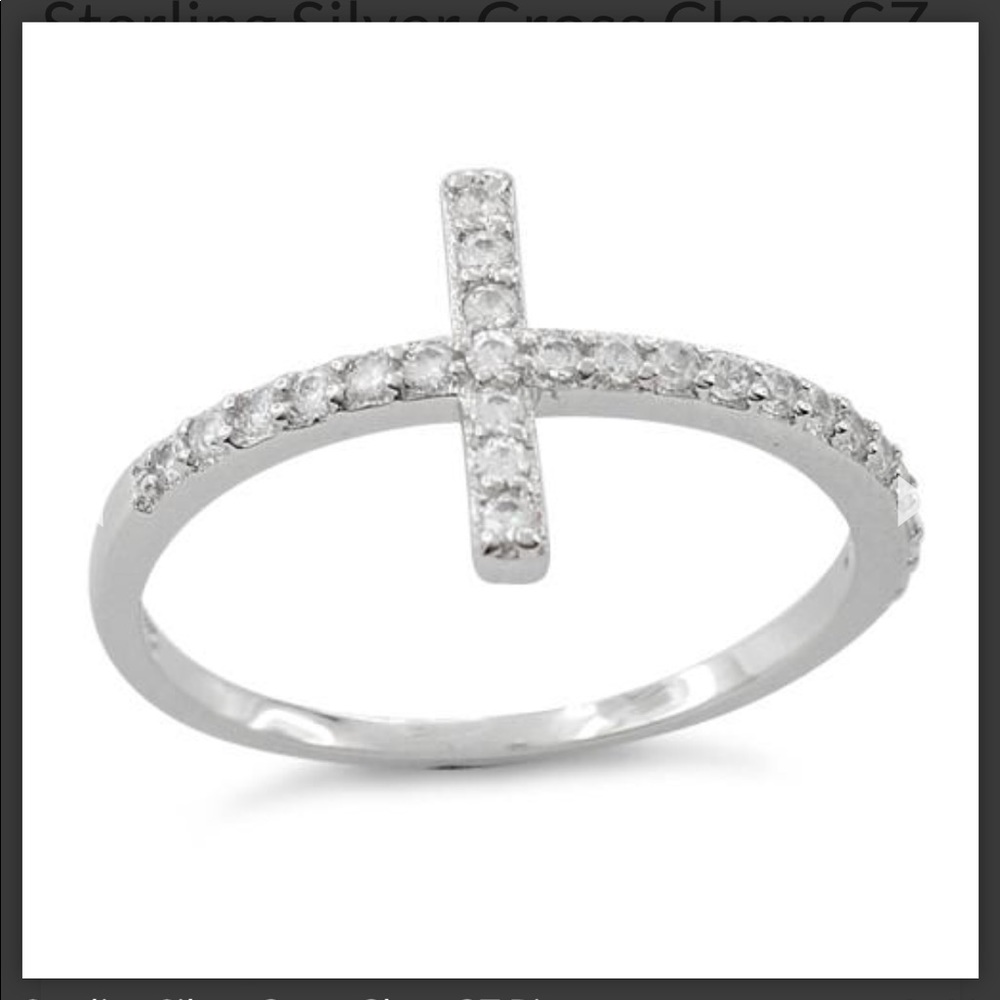 ⬇️Sterling Silver Cross with Clear CZ’s - Picture 5 of 8